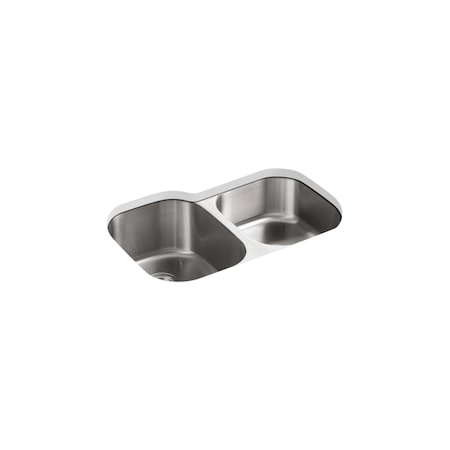 Kohler Undertone Dbl Lg/Med Ss Sink, Rh 3150-NA